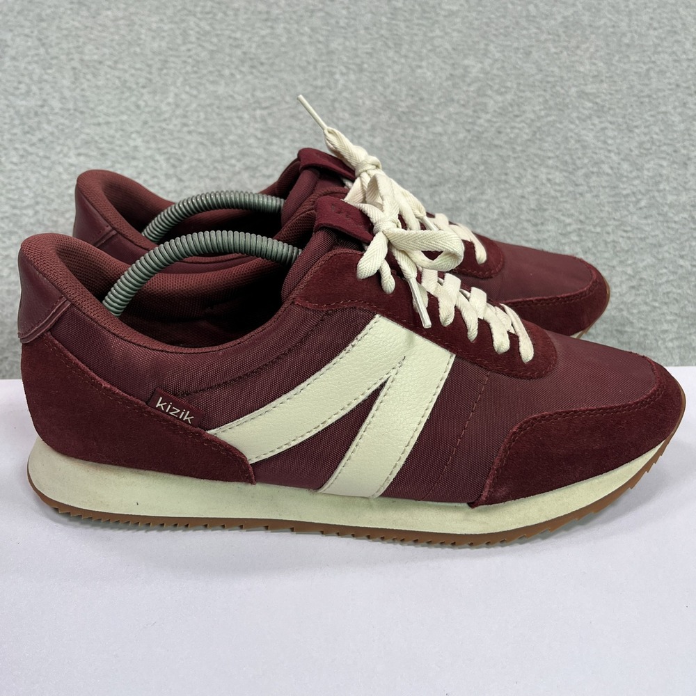 Kizik Milan Sneakers Mens 8.5 Womens 10 US Burgundy Hands Free Casual Shoes